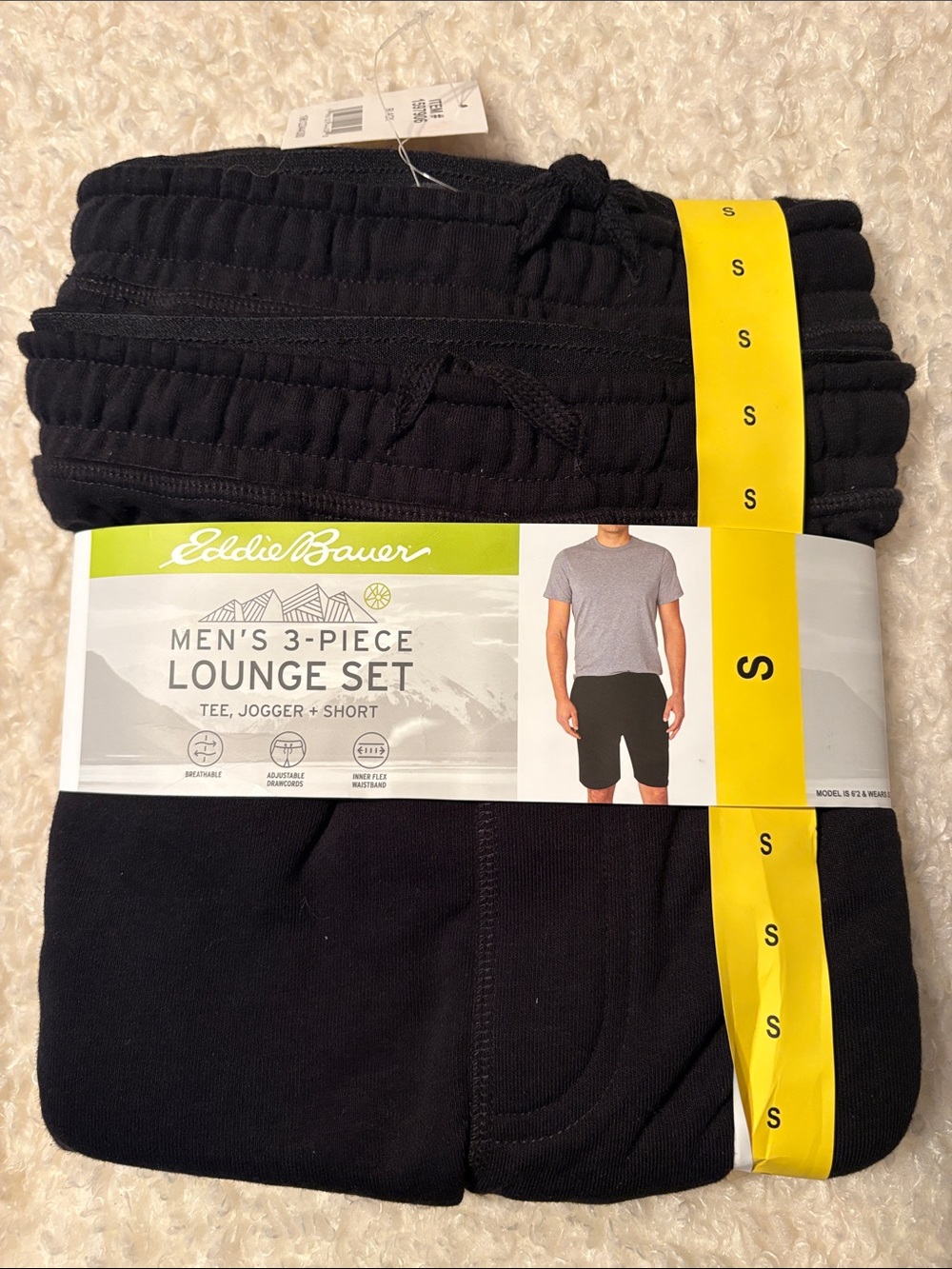 Eddie Bauer Men's 3-Piece Lounge Set - Black